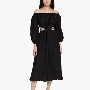 Astr Black Off-Shoulder Cassian Dress